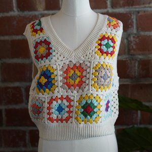 Forever 21 Crochet Sweater Vest Size XL